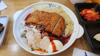 광명 AK 프라자 분식집 밥상 돈가쓰냉쫄면+ 야채김밥후기